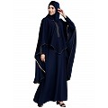 Cape abaya with stone lacework- Navy Blue Cape abaya with stone lacework- Navy Blue